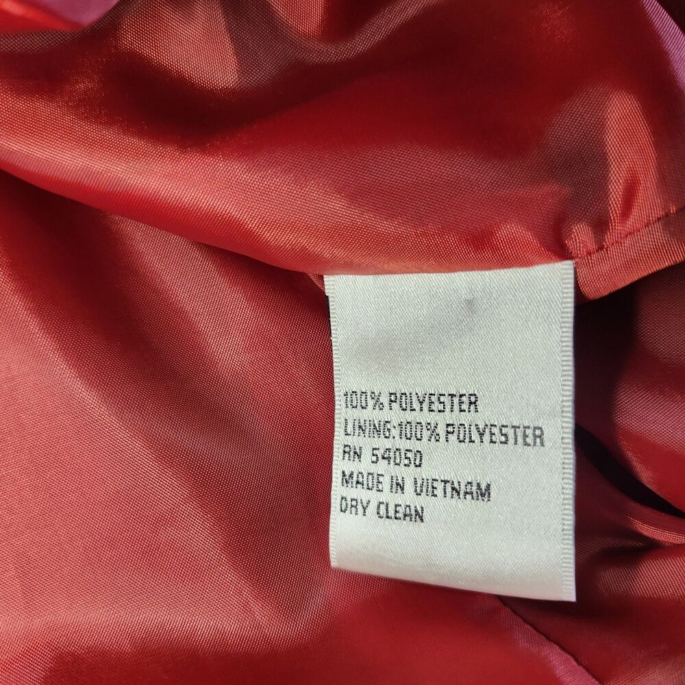 Le Suit Red Blazer Jacket Size 16 XL Cuffed Sleeves Party Office - Picture 11 of 11